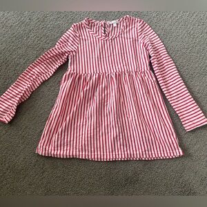 Tahari Size 7 Red and Light Pink Pin Stripe Long Sleeve Lightweight Top